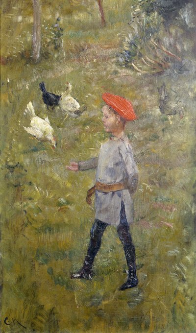 Per with the Hens, Hvitsten by Christian Krohg