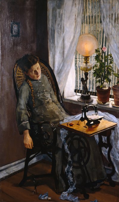 Seamstress by Christian Krohg