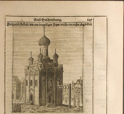 Cathedral in the Moscow Kremlin Illustration from Travels to the Great Duke of Muscovy and the Kin by Christian Lorenzen Rothgiesser