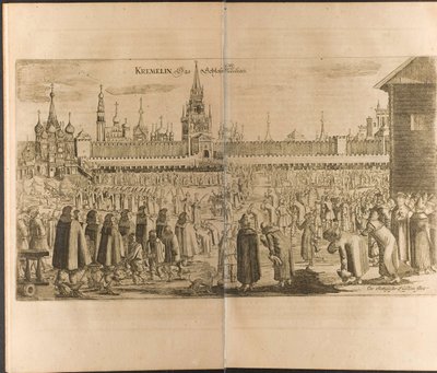 The Donkey Walk in the Moscow Kremlin (Illustration from Travels to the Great Duke of Muscovy) by Christian Lorenzen Rothgiesser