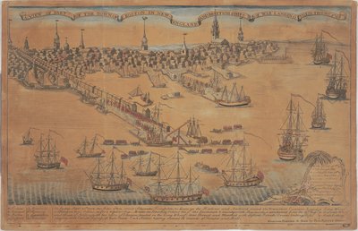 A View of Part of the Town of Boston In New England and British Ships of War Landing Their Troops! by Christian Remick