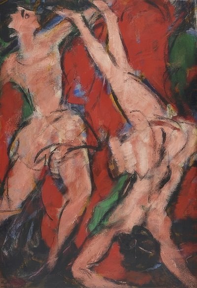 Acrobats. 1916 by Christian Rohlfs