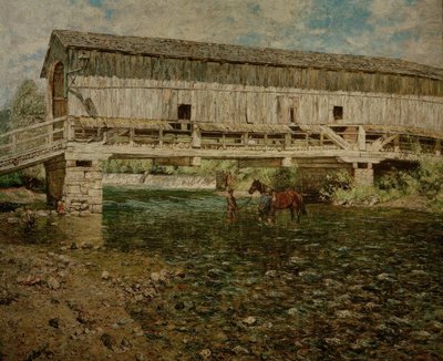 The Covered Ilm Bridge in Buchfart near Weimar by Christian Rohlfs