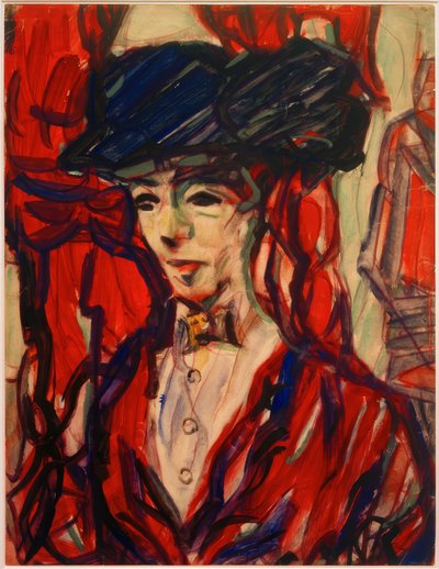 Portrait of a Woman with Hat by Christian Rohlfs