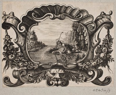 Emblem with Shepherd Reflecting in a Lake by Christian Rothgiesser