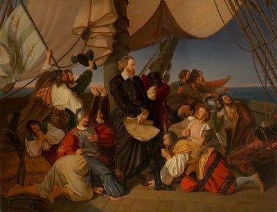 Columbus Discovers the Shores of America, 1846 by Christian Ruben