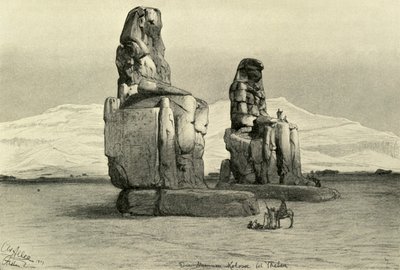 Colossi of Memnon at Thebes, Egypt by Christian Wilhelm Allers