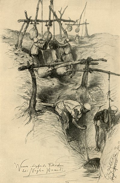 Lifting Water from the Nile Using a Shadouf, Nag Hammadi, Egypt, 1898 by Christian Wilhelm Allers