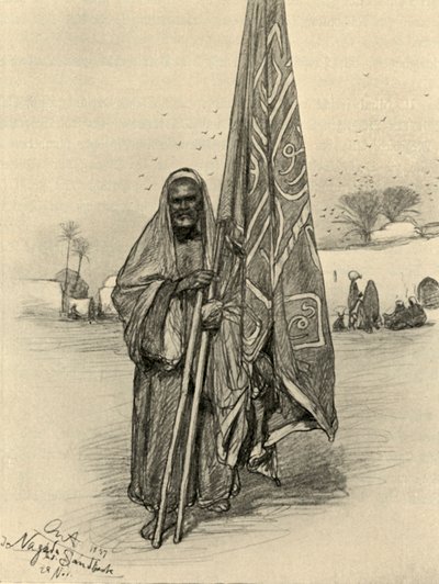 Man with flag, Nagada, Egypt, 1898 by Christian Wilhelm Allers