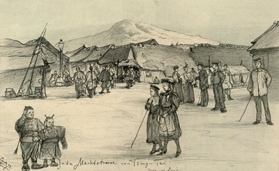 Market place, Tsingtao, China, 1898 by Christian Wilhelm Allers