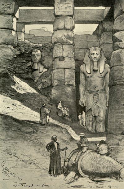 Statues in the Luxor Temple, Egypt, 1898 by Christian Wilhelm Allers