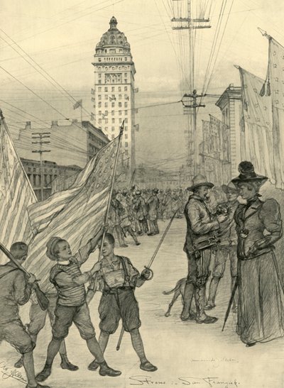 Street scene in San Francisco, USA, 1898 by Christian Wilhelm Allers
