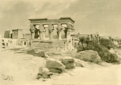 The Temple of Isis and Kiosk of Trajan on the Island of Philae, Egypt by Christian Wilhelm Allers
