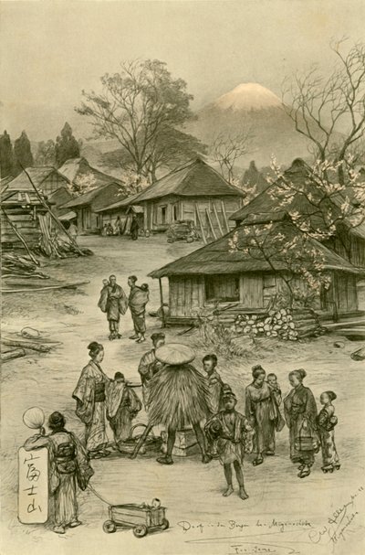 Village near Mount Fuji, Miyanoshita, Japan by Christian Wilhelm Allers