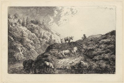 A Herd of Animals at the River [The Oxen Driven to the Watering Place] by Christian Wilhelm Ernst Dietrich