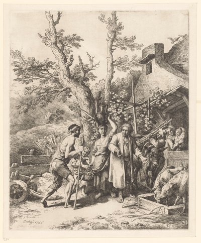 Parable of the Prodigal Son; The Prodigal Son Asks a Farmer for Work by Christian Wilhelm Ernst Dietrich