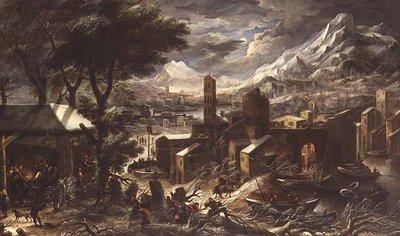 An Alpine Winter Landscape by Christian de (circle of) Koninck
