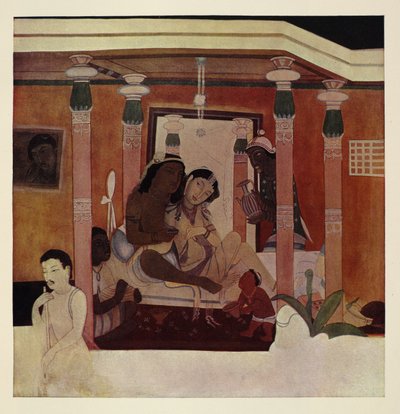 A Couple Embracing, Copy of the Ajanta Frescoes by after Christiana Herringham