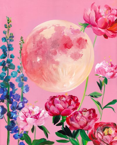 Pink Moon Garden by Christine Lindstrom