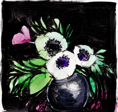 Vibrant Anemones Painting by Christine Lindstrom