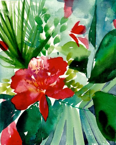 Vibrant Tropical Bloom by Christine Lindstrom