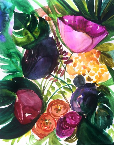 Vibrant Tropical Bloom by Christine Lindstrom