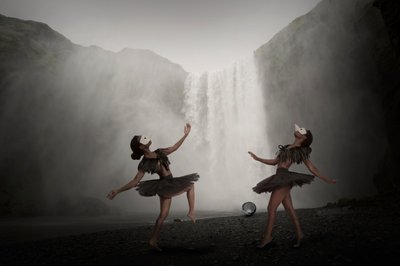 Dark Fantasy Waterfall Dancers by Christine von Diepenbroek