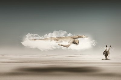 Floating Man Desert Dream by Christine von Diepenbroek