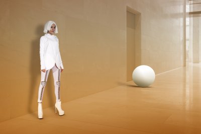 Futuristic Woman Hallway by Christine von Diepenbroek
