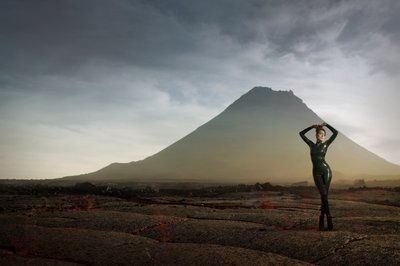 Lone Figure Alien Landscape by Christine von Diepenbroek
