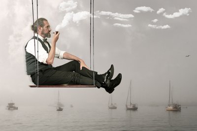 Man on a Sky Swing by Christine von Diepenbroek