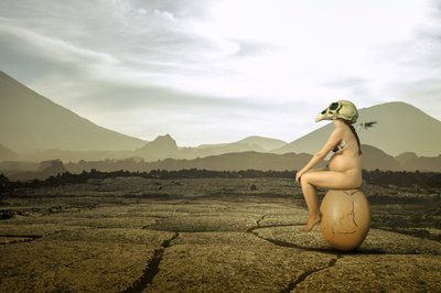 Surreal Desert Birth by Christine von Diepenbroek