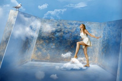 Woman Stepping on Clouds by Christine von Diepenbroek