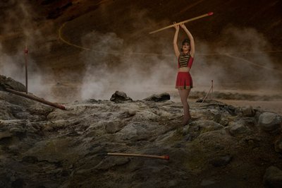 Woman With Giant Matchstick by Christine von Diepenbroek