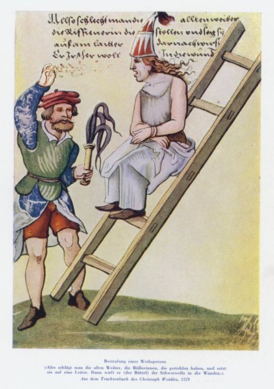 Punishment of a woman in the 16th Century by Christof (after) Weiditz