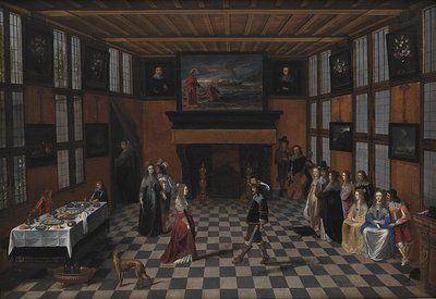 Dancing Party in an Interior by Christoffel Jacobsz. van der Laemen