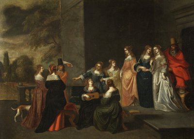 Group on a Terrace, c.1640 by Christoffel Jacobsz van der Lamen