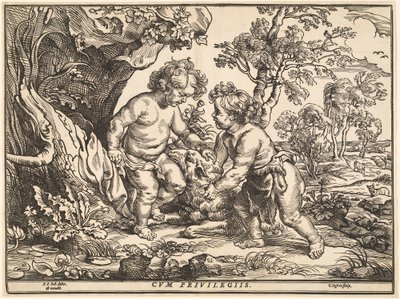 The Infant Christ and Saint John Playing with the Lamb by Christoffel Jegher after Sir Peter Paul Rubens