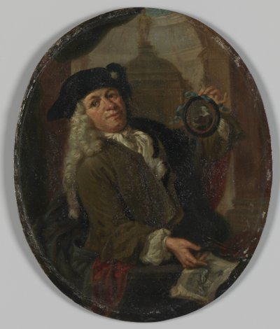 Portrait of Arnoud van Halen, Painter, Printmaker, Poet and Collector in Amsterdam by Christoffel Lubienitzki (copy after)