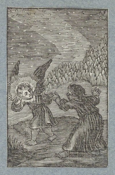 Angel with Lantern Guiding a Child by Christoffel van Sichem (II)