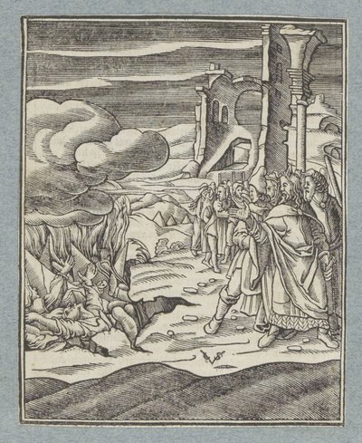 Korah, Dathan, and Abiram and Their Families Swallowed by the Earth by Christoffel van Sichem (II)