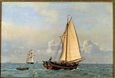 A former Danish liner going backwind in 1831 by Christoffer Wilhelm Eckersberg