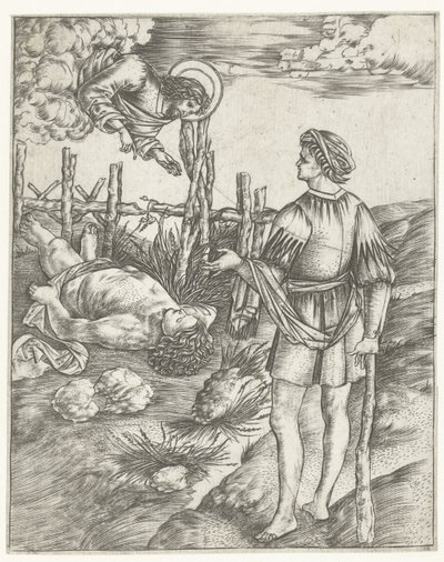 God Speaks to Cain Standing by the Dead Body of Abel by Christoforo di Michele Robetta