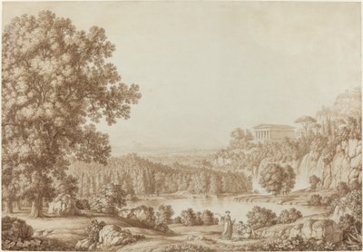 Arcadian Landscape with a Doric Temple by Christoph Heinrich Kniep