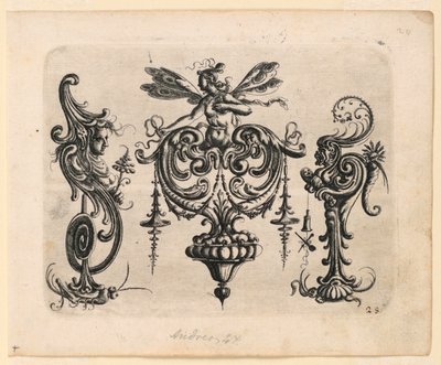 Plate 28, from New Grotesque Book (Neüw Grotteßken Buch) by Christoph Jamnitzer