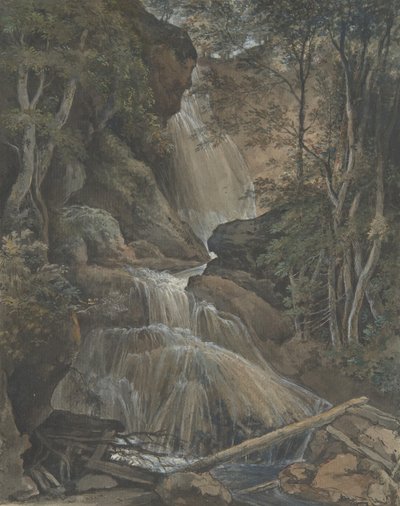 A Waterfall in a Forest at Langhennersdorf by Christoph Nathe