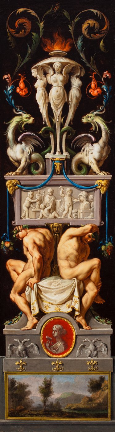 Study for a Composition with Ignudi and Grotesques and an Allegory of Sculpture by Christoph Unterberger
