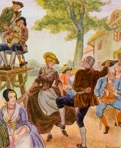 Dance under the Village Linden Tree by Christophe (1856 1945)