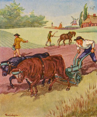 Farmer at the Plow by Christophe (1856 1945)