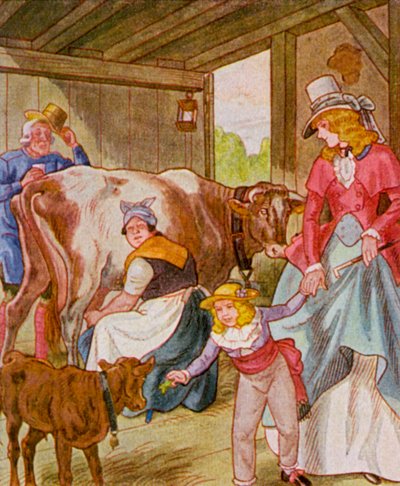 Visit to the Cowshed by Christophe (1856 1945)